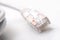 ethernet RJ45 white Network Cable on white background