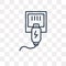 Ethernet vector icon isolated on transparent background, linear