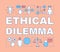 Ethical dilemma word concepts banner