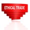 Ethical trade word with red curve banner