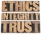 Ethics, integrity, trust