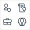 ethics line icons. linear set. quality vector line set such as behaviour, suitcase, principle