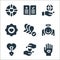 ethics line icons. linear set. quality vector line set such as no, growth, heart, angel, corporate, gear, social responsibility,