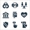 ethics line icons. linear set. quality vector line set such as principle, love, trust, integrity, knowledge, courthouse,