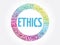 Ethics word cloud collage, concept background