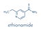 Ethionamide tuberculosis drug molecule. Skeletal formula.