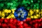 Ethiopia abstract blurry bokeh flag. Christmas, New Year and National day concept flag