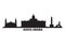 Ethiopia, Addis Ababa city skyline isolated vector illustration. Ethiopia, Addis Ababa travel black cityscape