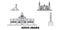 Ethiopia, Addis Ababa line travel skyline set. Ethiopia, Addis Ababa outline city vector illustration, symbol, travel