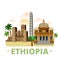 Ethiopia country design template Flat cartoon styl