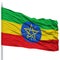 Ethiopia Flag on Flagpole