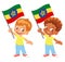 Ethiopia flag in hand set