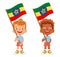 Ethiopia flag in hand set