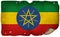 Ethiopia Flag On Old Paper