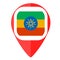 Ethiopia flag pin marker pointer locator