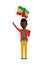 Ethiopia flag waving man