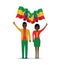 Ethiopia flag waving man and woman