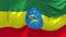 Ethiopia Flag Waving in Wind Continuous Seamless Loop Background.