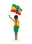 Ethiopia flag waving woman