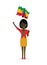 Ethiopia flag waving woman