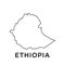 Ethiopia map icon vector trendy