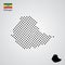 Ethiopia map silhouette halftone style