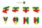 Ethiopia national flag collection, eight versions of Ethiopia vector flags