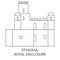 Ethiopia, Royal Enclosure travel landmark vector illustration