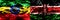 Ethiopia vs Kenya, Kenyan colorful smoke flags placed side by side.