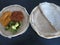 Ethiopian and Eritrean food, assortment of main dishes.