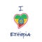 Ethiopian flag patriotic t-shirt design.
