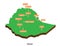 Ethiopian vector illustrated 3d geographical map with cities