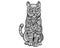 Ethnic Animal Doodle Detail Pattern - Cute Cat Zentangle Illustratio