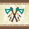 Ethnic background with tomahawk in navajo design