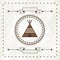 Ethnic background with wigwam in navajo design