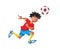 Ethnic boy playing soccer