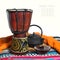Ethnic drum and black tea