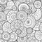 Ethnic floral mandalas, doodle background circles in vector. Seamless pattern.