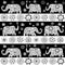 Ethnic floral patterned elephants background