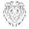 Ethnic hand drawing head of lion. totem / tattoo design. Use for print, posters, t-shirts. Vector illustration