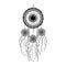 Ethnic illustration with American Indians dreamcatcher. Hand-drawn vector eps10.