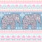 Ethnic Indian bohemian style elephant seamless pattern