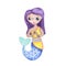 Ethnic indian mermaid girl handdrawn character. Diverse nation mermaid. Underwater princess