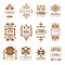 Ethnic logo. Trendy tribal symbols geometric shapes indian decorative mexican vector elements