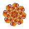 Ethnic mandala made of wavy petals, beautiful vintage flower pattern, floral ornament