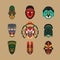 Ethnic mask icons