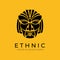 Ethnic mask logo. Aztec and Mayan mask logo for business. Cultural vector design in a minimalistic style. Vector illustration