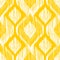 Ethnic modern tribal ikat white and yellow fashion seamless pattern. Vector ikat background.