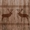 Ethnic nordic borders pattern with deer on realistic natural wood texture background.