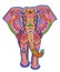 Ethnic ornamented color elephant